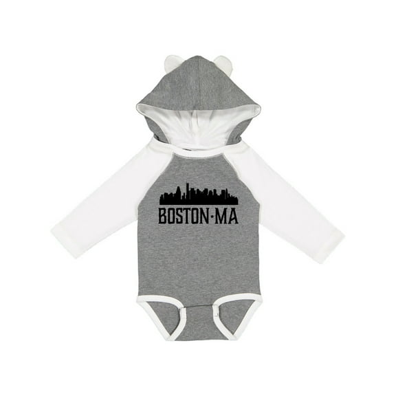 Inktastic Boston Massachusetts Skyline City Silhouette Boys or Girls Long Sleeve Baby Bodysuit