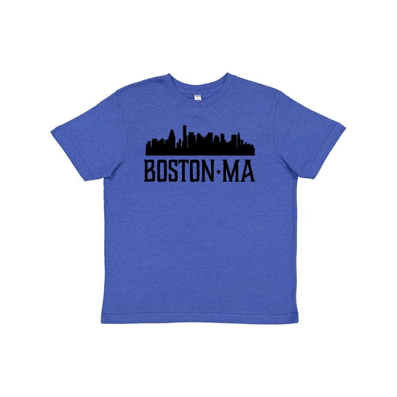 Inktastic Boston Massachusetts Skyline City Silhouette Youth T-Shirt