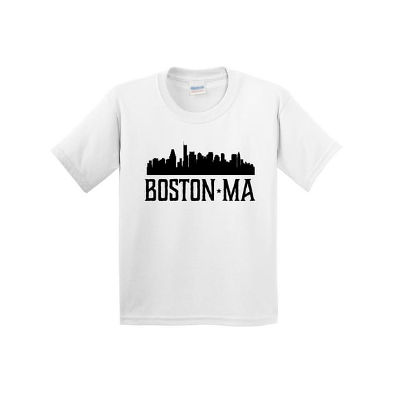 Inktastic Boston Massachusetts Skyline City Silhouette Youth T-Shirt