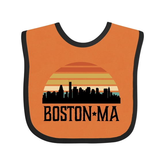 Inktastic Boston Massachusetts Skyline Sunset Boys or Girls Baby Bib