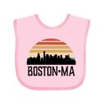 thumbnail image 1 of Inktastic Boston Massachusetts Skyline Sunset Boys or Girls Baby Bib, 1 of 4