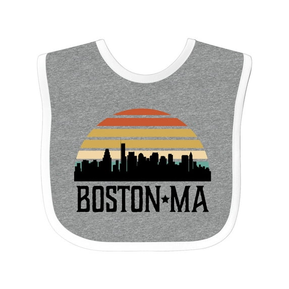 Inktastic Boston Massachusetts Skyline Sunset Boys or Girls Baby Bib