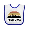 thumbnail image 1 of Inktastic Boston Massachusetts Skyline Sunset Boys or Girls Baby Bib, 1 of 4