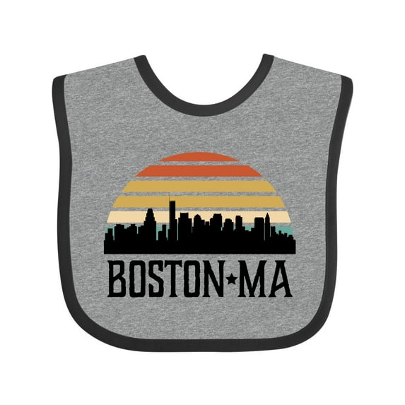 Inktastic Boston Massachusetts Skyline Sunset Boys or Girls Baby Bib