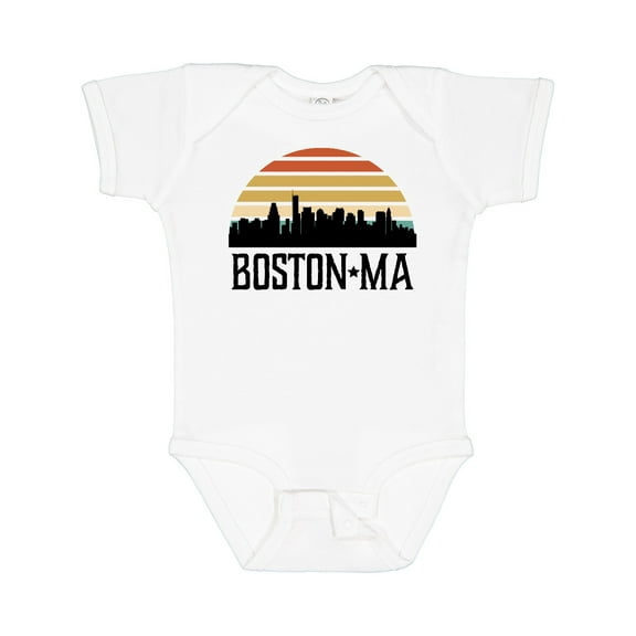 Inktastic Boston Massachusetts Skyline Sunset Boys or Girls Baby Bodysuit