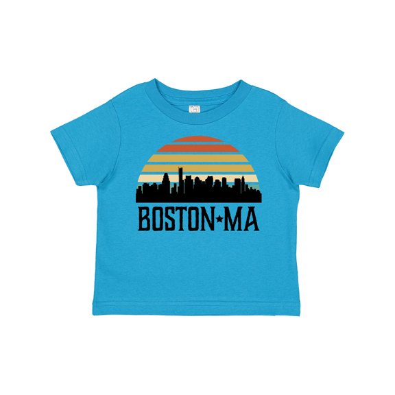 Inktastic Boston Massachusetts Skyline Sunset Boys or Girls Toddler T-Shirt