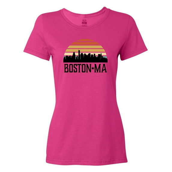 Inktastic Boston Massachusetts Skyline Sunset Women's T-Shirt