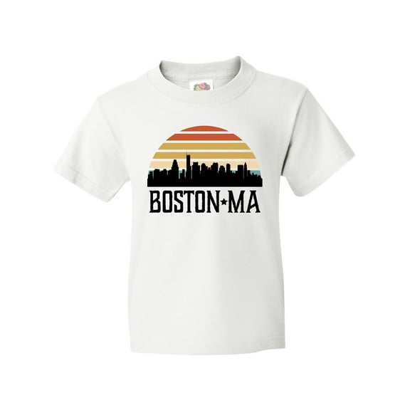 Inktastic Boston Massachusetts Skyline Sunset Youth T-Shirt