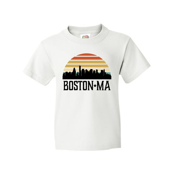 Inktastic Boston Massachusetts Skyline Sunset Youth T-Shirt