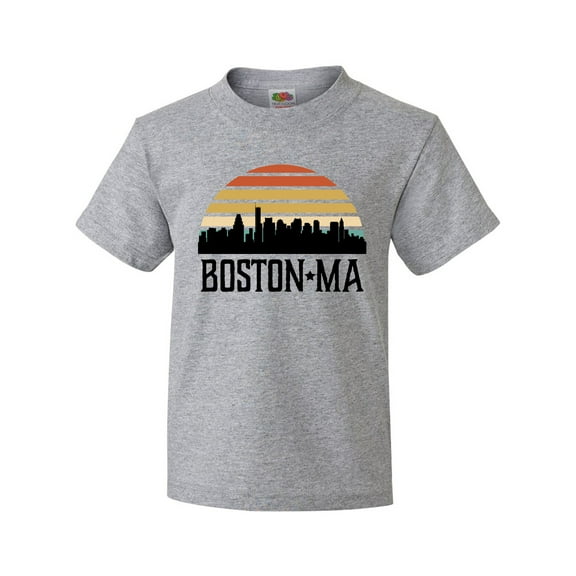 Inktastic Boston Massachusetts Skyline Sunset Youth T-Shirt
