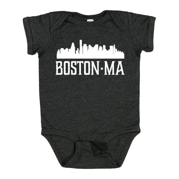 Inktastic Boston Massachussetts Skyline City Silhouette Boys or Girls Baby Bodysuit