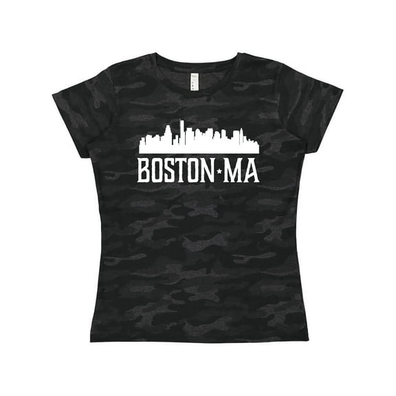 Inktastic Boston Massachussetts Skyline City Silhouette Women's T-Shirt