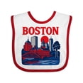 thumbnail image 1 of Inktastic Boston Skyline Illustration Retro Style Boys or Girls Baby Bib, 1 of 4