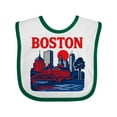 thumbnail image 1 of Inktastic Boston Skyline Illustration Retro Style Boys or Girls Baby Bib, 1 of 4