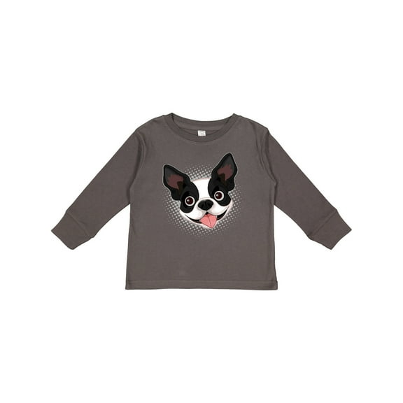 Inktastic Boston Terrier Dog Gift Boys or Girls Long Sleeve Toddler T-Shirt