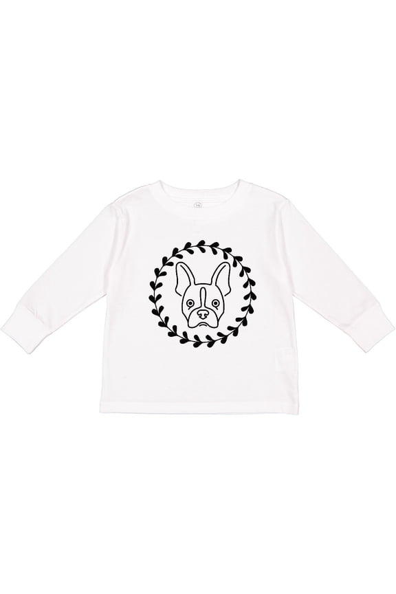 Boston Terrier Dog Gift Idea Girls Long Sleeve Toddler T-Shirt