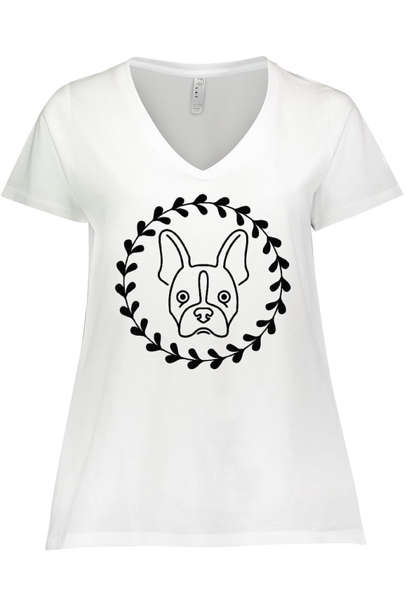 Boston Terrier Dog Gift Idea Women's Plus Size V-Neck T-Shirt