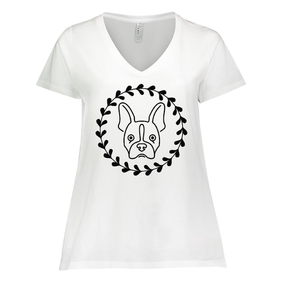 Inktastic Boston Terrier Dog Gift Idea Women's Plus Size V-Neck T-Shirt