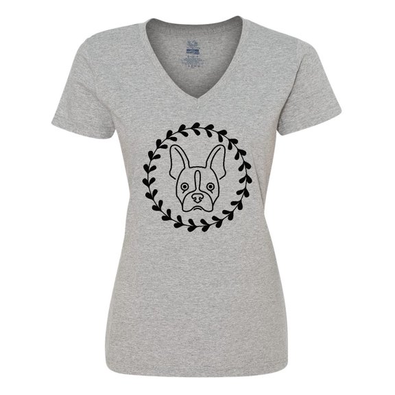 Inktastic Boston Terrier Dog Gift Idea Women's V-Neck T-Shirt