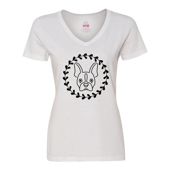 Inktastic Boston Terrier Dog Gift Idea Women's V-Neck T-Shirt