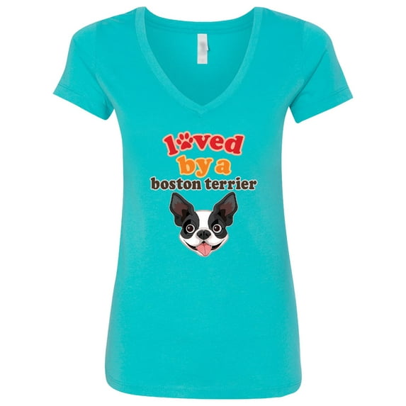 Inktastic Boston Terrier Dog Women's V-Neck T-Shirt