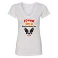thumbnail image 1 of Inktastic Boston Terrier Dog Women's V-Neck T-Shirt, 1 of 5