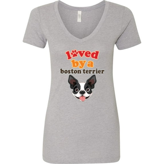 Inktastic Boston Terrier Dog Women's V-Neck T-Shirt