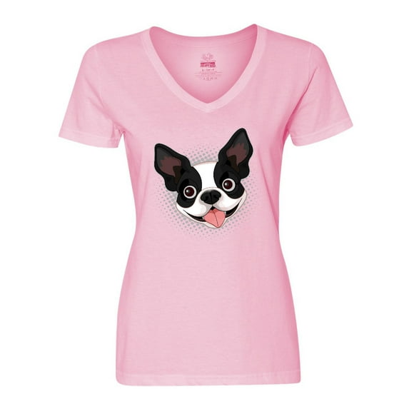 Inktastic Boston Terrier Dog Gift Women's V-Neck T-Shirt