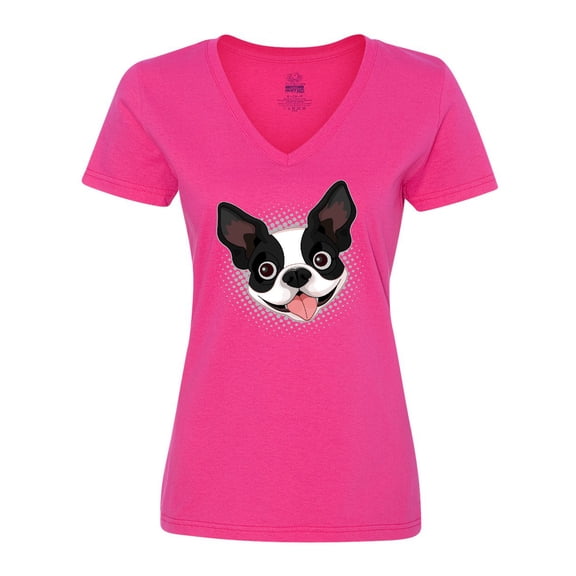 Inktastic Boston Terrier Dog Gift Women's V-Neck T-Shirt