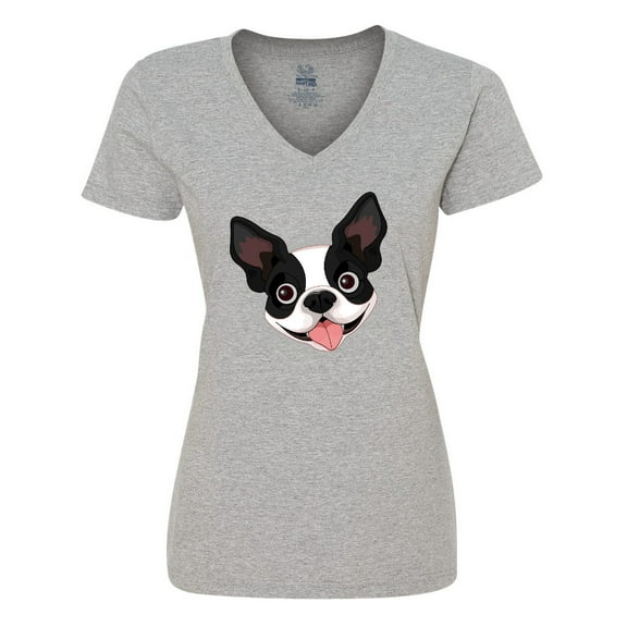 Inktastic Boston Terrier Dog Gift Women's V-Neck T-Shirt