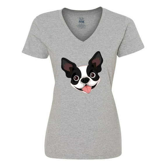 Inktastic Boston Terrier Dog Gift Women's V-Neck T-Shirt