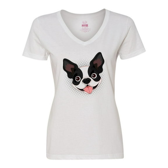 Inktastic Boston Terrier Dog Gift Women's V-Neck T-Shirt