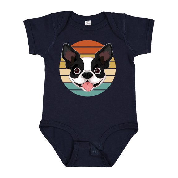Inktastic Boston Terrier Dog Retro Sunset Boys or Girls Baby Bodysuit