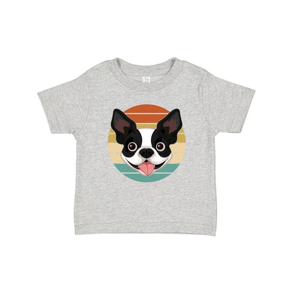 Inktastic Boston Terrier Dog Retro Sunset Boys or Girls Baby T-Shirt