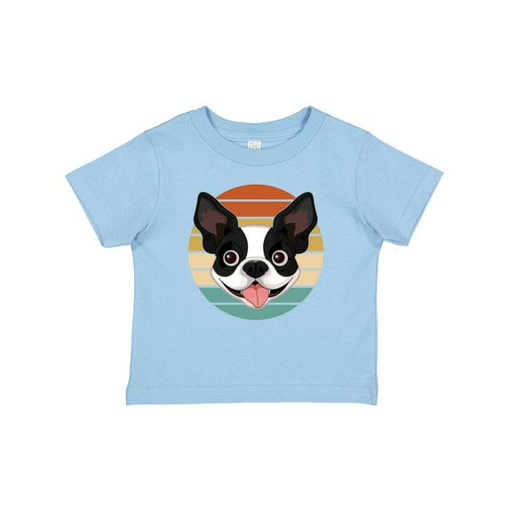Inktastic Boston Terrier Dog Retro Sunset Boys or Girls Baby T-Shirt