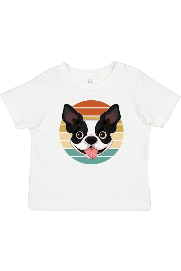 Boston Terrier Dog Retro Sunset Boys or Girls Baby T-Shirt