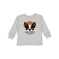 thumbnail image 1 of Inktastic Boston Terrier Dog Retro Sunset Boys or Girls Long Sleeve Toddler T-Shirt, 1 of 5