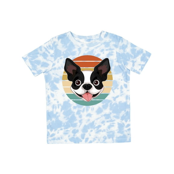 Inktastic Boston Terrier Dog Retro Sunset Boys or Girls Toddler T-Shirt