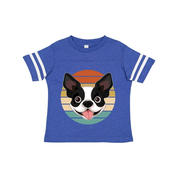Inktastic Boston Terrier Dog Retro Sunset Boys or Girls Toddler T-Shirt