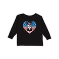 thumbnail image 1 of Inktastic Boston Terrier Dog US Flag July 4th Boys or Girls Long Sleeve Toddler T-Shirt, 1 of 5