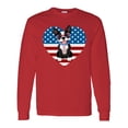 thumbnail image 1 of Inktastic Boston Terrier Dog Us Flag July 4th Long Sleeve T-Shirt, 1 of 5