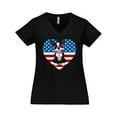 thumbnail image 1 of Inktastic Boston Terrier Dog US Flag July 4th Women's Plus Size V-Neck T-Shirt, 1 of 5