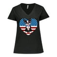 thumbnail image 1 of Inktastic Boston Terrier Dog US Flag July 4th Women's Plus Size V-Neck T-Shirt, 1 of 5