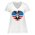 thumbnail image 1 of Inktastic Boston Terrier Dog US Flag July 4th Women's Plus Size V-Neck T-Shirt, 1 of 5