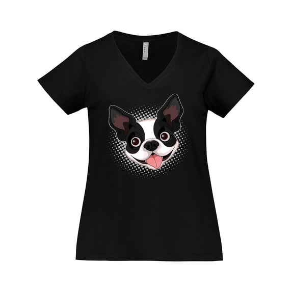 Inktastic Boston Terrier Dog Women's Plus Size V-Neck T-Shirt