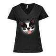 thumbnail image 1 of Inktastic Boston Terrier Dog Women's Plus Size V-Neck T-Shirt, 1 of 5