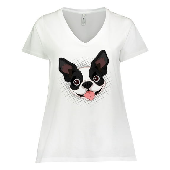Inktastic Boston Terrier Dog Women's Plus Size V-Neck T-Shirt