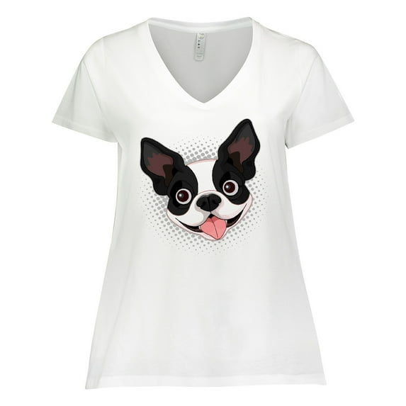 Inktastic Boston Terrier Dog Women's Plus Size V-Neck T-Shirt