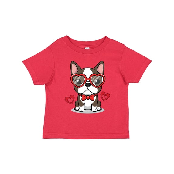 Inktastic Boston Terrier Valentine Heart Boys or Girls Toddler T-Shirt