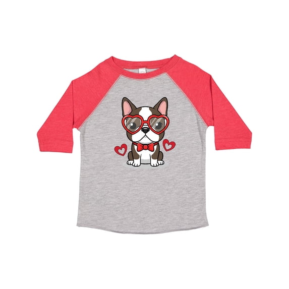 Inktastic Boston Terrier Valentine Heart Boys or Girls Toddler T-Shirt